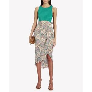 $478 VERONICA BEARD ALLAIRE SKIRT IN MULIT COLOR PRINT SIZE 2 Silk